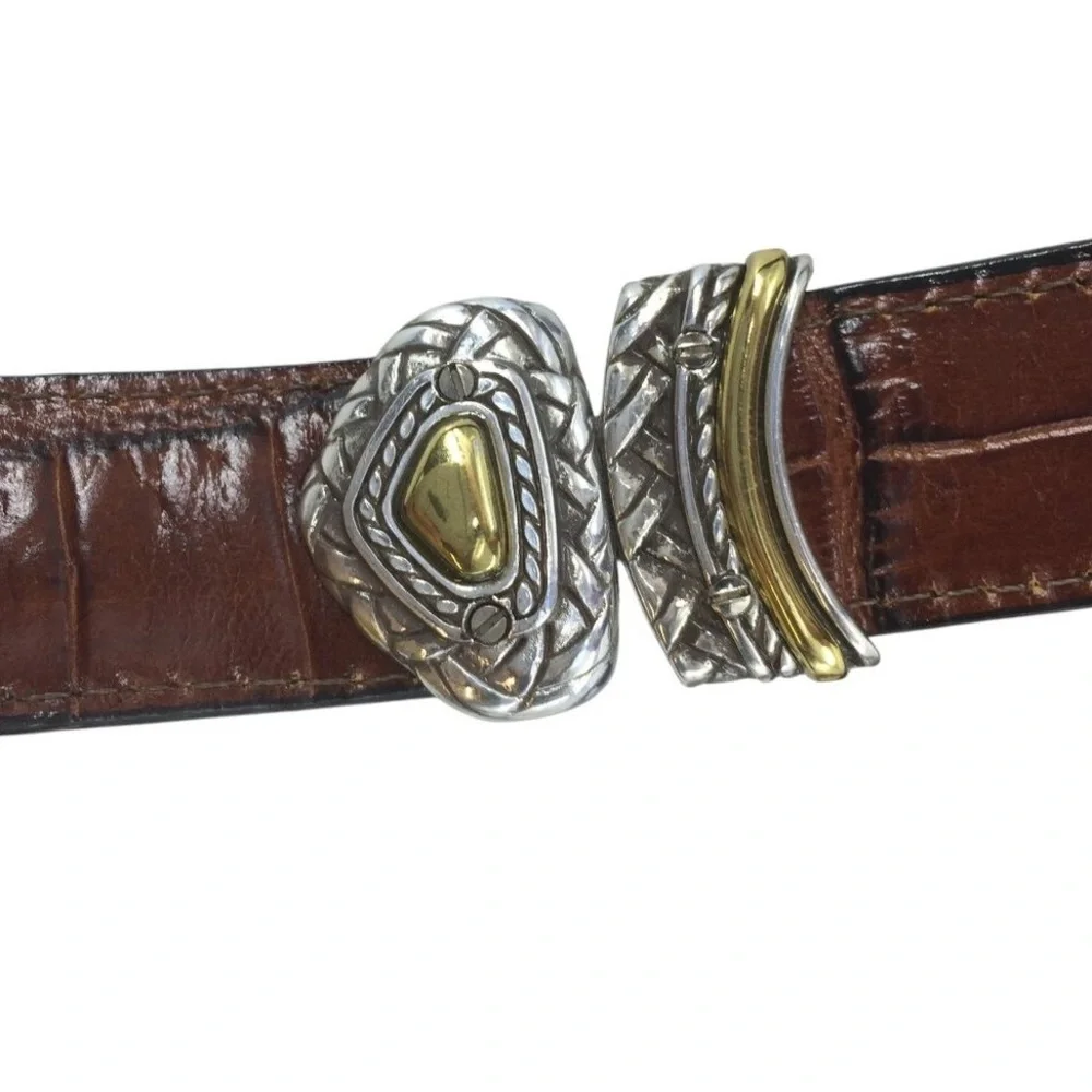 Brighton Reversible Black/Brown Croc Print 1